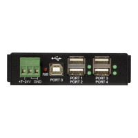 Produktbild för StarTech.com Rackmount USB 2.0 Hub - 4 Port Rugged Industrial USB 2.0 Hub - hubb - 4 portar