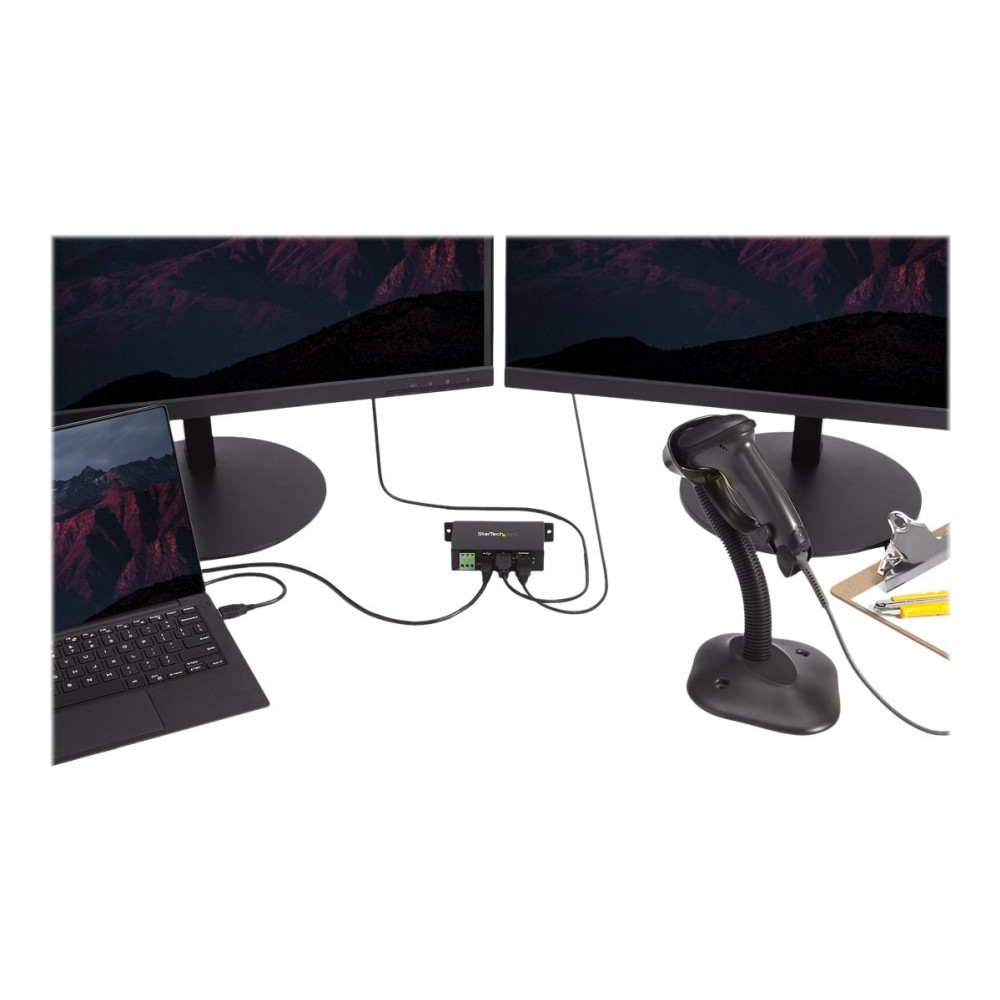 Produktbild för StarTech.com Rackmount USB 2.0 Hub - 4 Port Rugged Industrial USB 2.0 Hub - hubb - 4 portar