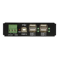 Produktbild för StarTech.com Rackmount USB 2.0 Hub - 4 Port Rugged Industrial USB 2.0 Hub - hubb - 4 portar