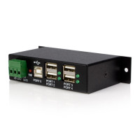 Produktbild för StarTech.com Rackmount USB 2.0 Hub - 4 Port Rugged Industrial USB 2.0 Hub - hubb - 4 portar