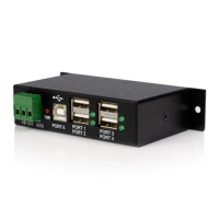 Produktbild för StarTech.com Rackmount USB 2.0 Hub - 4 Port Rugged Industrial USB 2.0 Hub - hubb - 4 portar