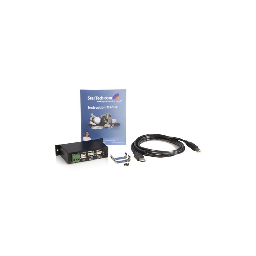 Produktbild för StarTech.com Rackmount USB 2.0 Hub - 4 Port Rugged Industrial USB 2.0 Hub - hubb - 4 portar