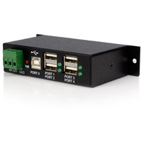 Produktbild för StarTech.com Rackmount USB 2.0 Hub - 4 Port Rugged Industrial USB 2.0 Hub - hubb - 4 portar