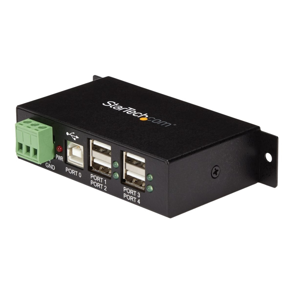Produktbild för StarTech.com Rackmount USB 2.0 Hub - 4 Port Rugged Industrial USB 2.0 Hub - hubb - 4 portar