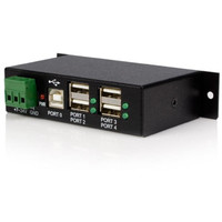 Produktbild för StarTech.com Rackmount USB 2.0 Hub - 4 Port Rugged Industrial USB 2.0 Hub - hubb - 4 portar