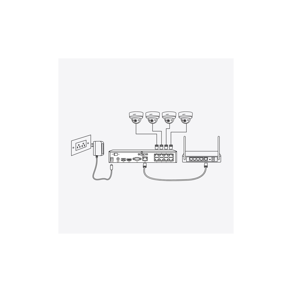 Produktbild för Reolink NVS8-8MB4 - NVR + kamera(/or) - trådad (GbE) - PoE, växelströmsdriven