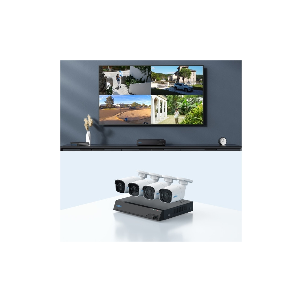 Produktbild för Reolink NVS8-5MB4 - NVR + kamera(/or) - trådad (Ethernet 10Base-T/100Base-T) - PoE, växelströmsdriven