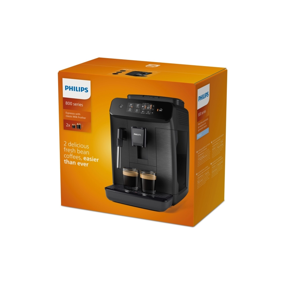 Produktbild för Philips Series 800 EP0820 - automatisk kaffekokare med mjölkskummare - 15 bar - matt black