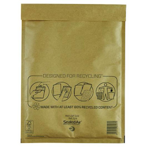Sealed Air Bubbelpåse G/4 240x330mm brun 100/fp