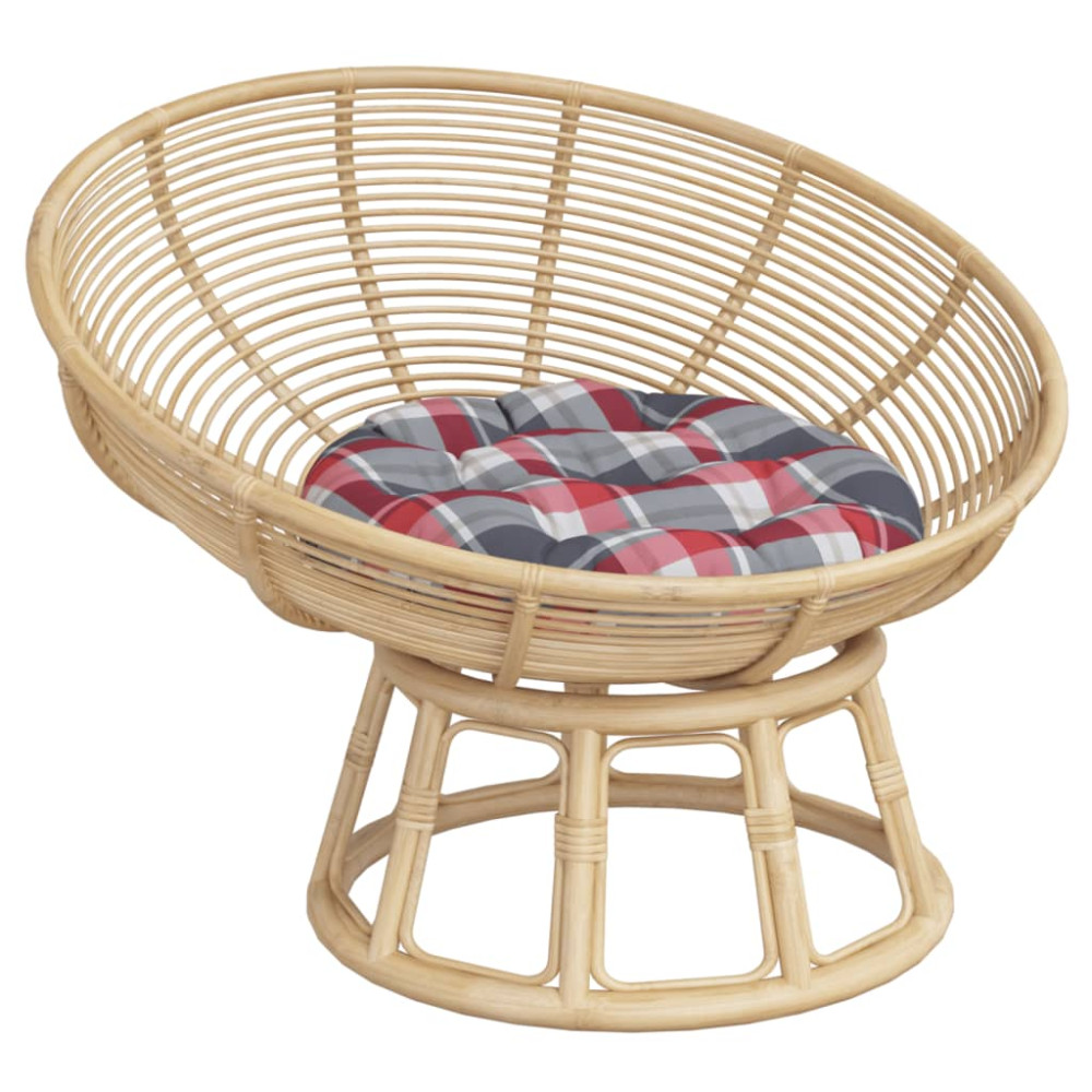 Produktbild för Rund dyna rödrutig Ø 60 x11 cm oxfordtyg