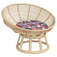 Produktbild för Rund dyna rödrutig Ø 60 x11 cm oxfordtyg