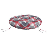 Produktbild för Rund dyna rödrutig Ø 60 x11 cm oxfordtyg