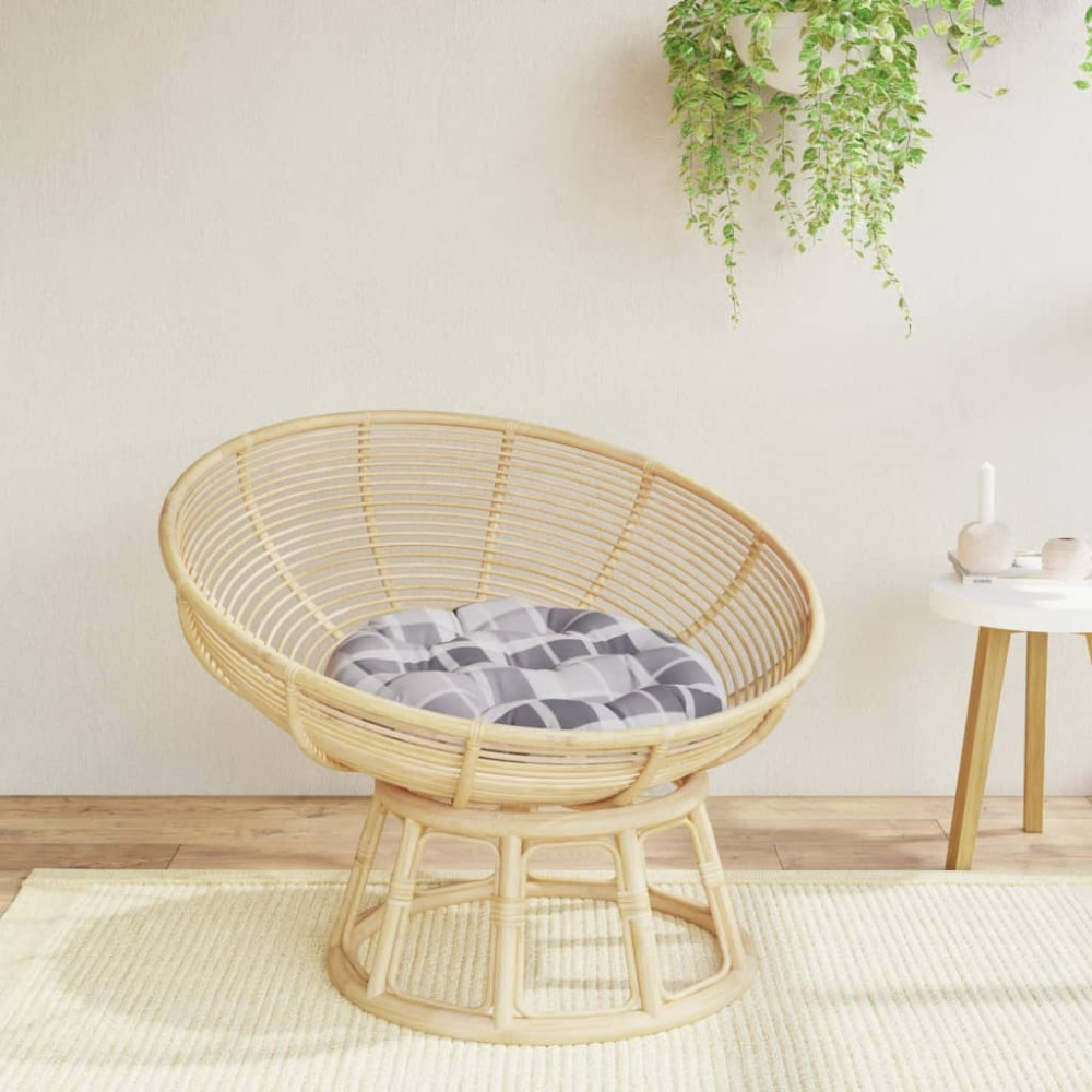 Produktbild för Rund dyna grårutig Ø 60 x11 cm oxfordtyg