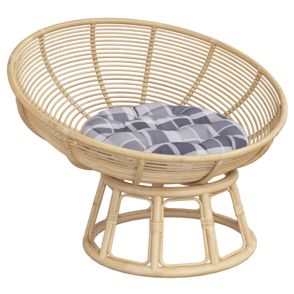 Produktbild för Rund dyna grårutig Ø 60 x11 cm oxfordtyg