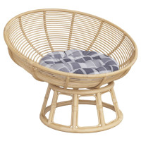 Produktbild för Rund dyna grårutig Ø 60 x11 cm oxfordtyg