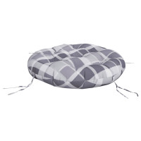 Produktbild för Rund dyna grårutig Ø 60 x11 cm oxfordtyg
