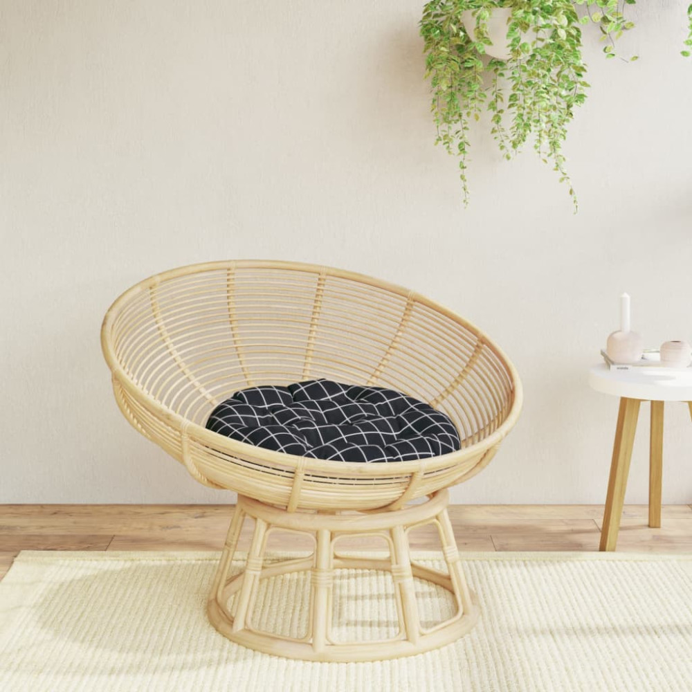 Produktbild för Rund dyna svartrutig Ø 60 x11 cm oxfordtyg