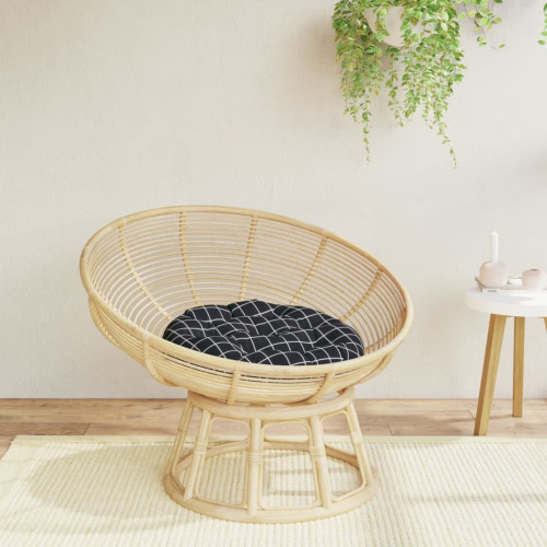 vidaXL Rund dyna svartrutig Ø 60 x11 cm oxfordtyg