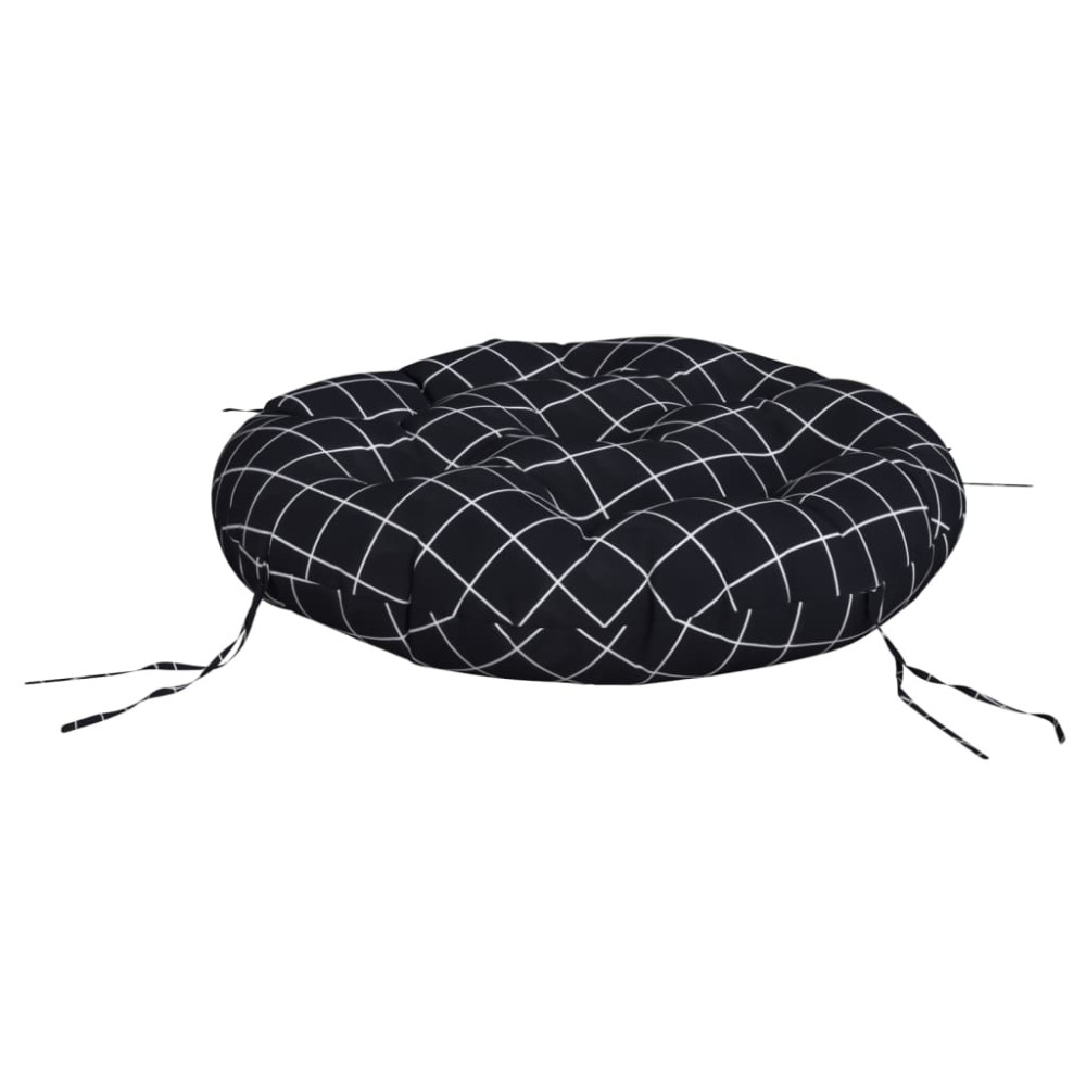 Produktbild för Rund dyna svartrutig Ø 60 x11 cm oxfordtyg