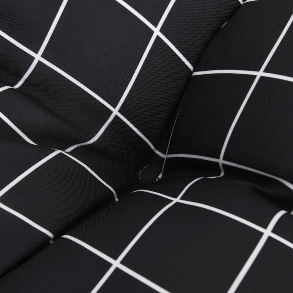 Produktbild för Rund dyna svartrutig Ø 60 x11 cm oxfordtyg