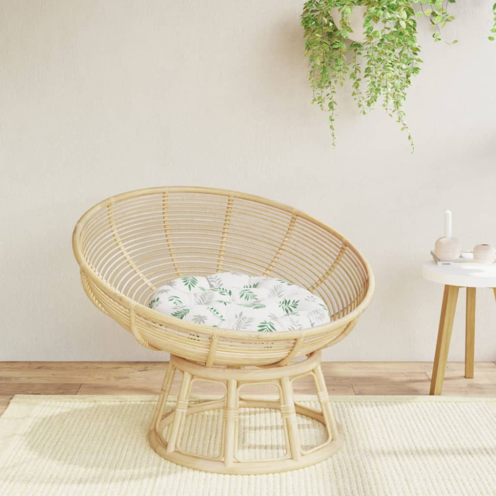 Produktbild för Rund dyna bladmönster Ø 60 x11 cm oxfordtyg