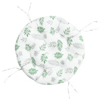 Produktbild för Rund dyna bladmönster Ø 60 x11 cm oxfordtyg