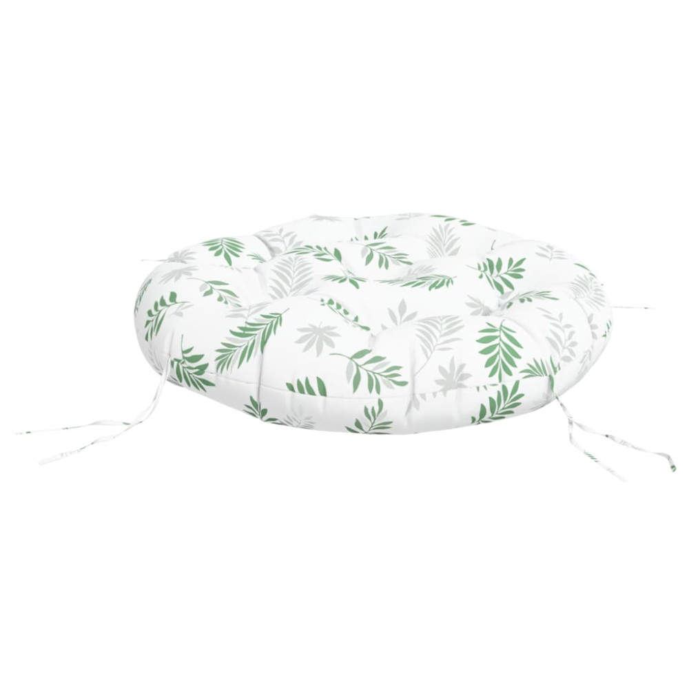 Produktbild för Rund dyna bladmönster Ø 60 x11 cm oxfordtyg