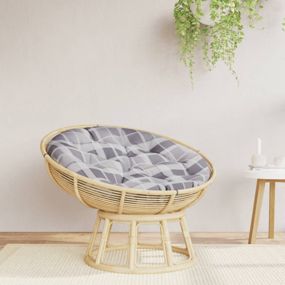 Produktbild för Rund dyna grårutig Ø 100 x11 cm oxfordtyg