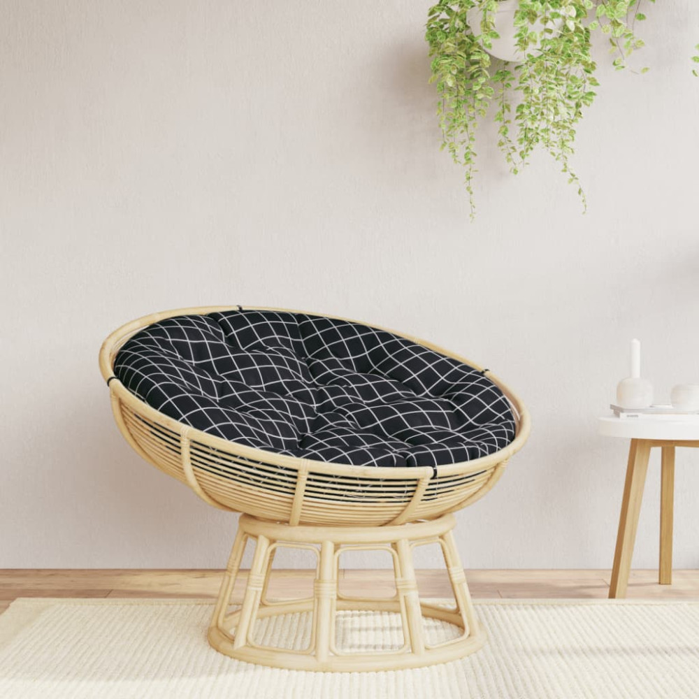 Produktbild för Rund dyna svartrutig Ø 100 x11 cm oxfordtyg