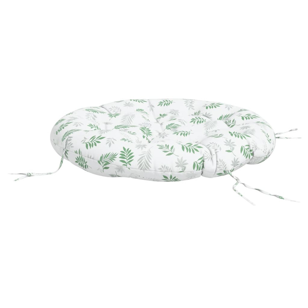 Produktbild för Rund dyna bladmönster Ø 100x11 cm oxfordtyg