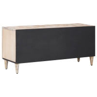 Produktbild för TV-skåp med lagring Vit 105 x 33,5 x 46 cm Massivt mangoträ