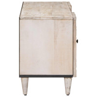 Produktbild för TV-skåp med låda Vit 105 x 33,5 x 46 cm Massivt mangoträ