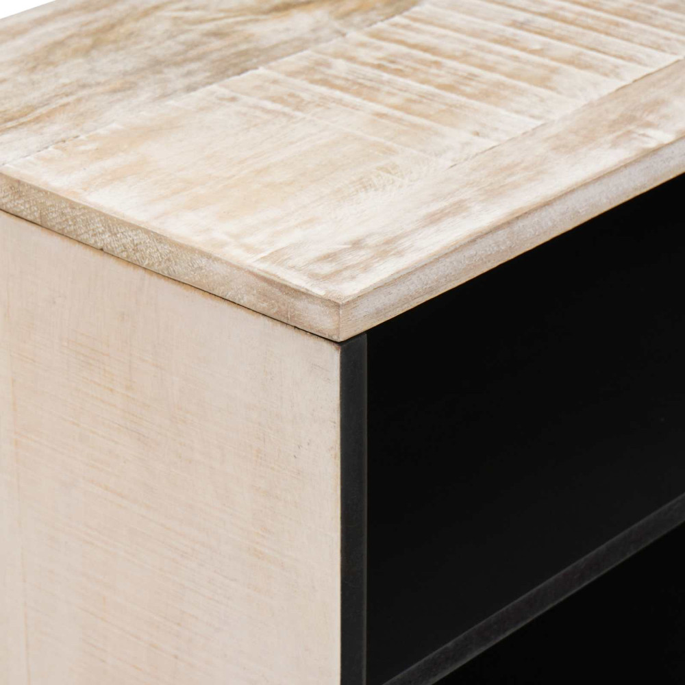 Produktbild för TV-skåp med hylla Vit 80 x 31,5 x 46 cm Massivt mangoträ