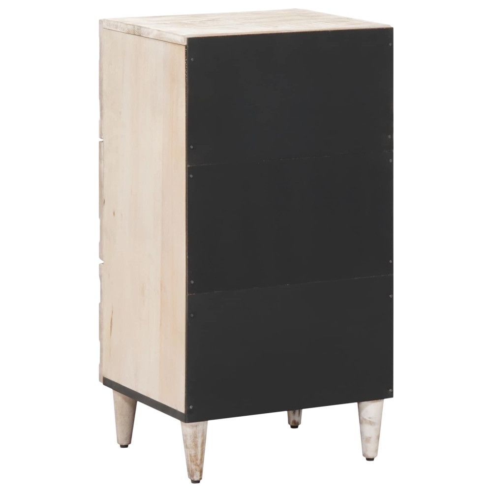 Produktbild för Sideboard med låda Vit 40 x 33,5 x 75 cm Massivt mangoträ
