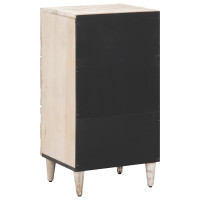 Produktbild för Sideboard med låda Vit 40 x 33,5 x 75 cm Massivt mangoträ