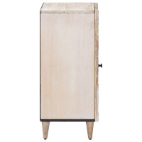 Produktbild för Sideboard med lagring Vit 40 x 33,5 x 75 cm Massivt mangoträ
