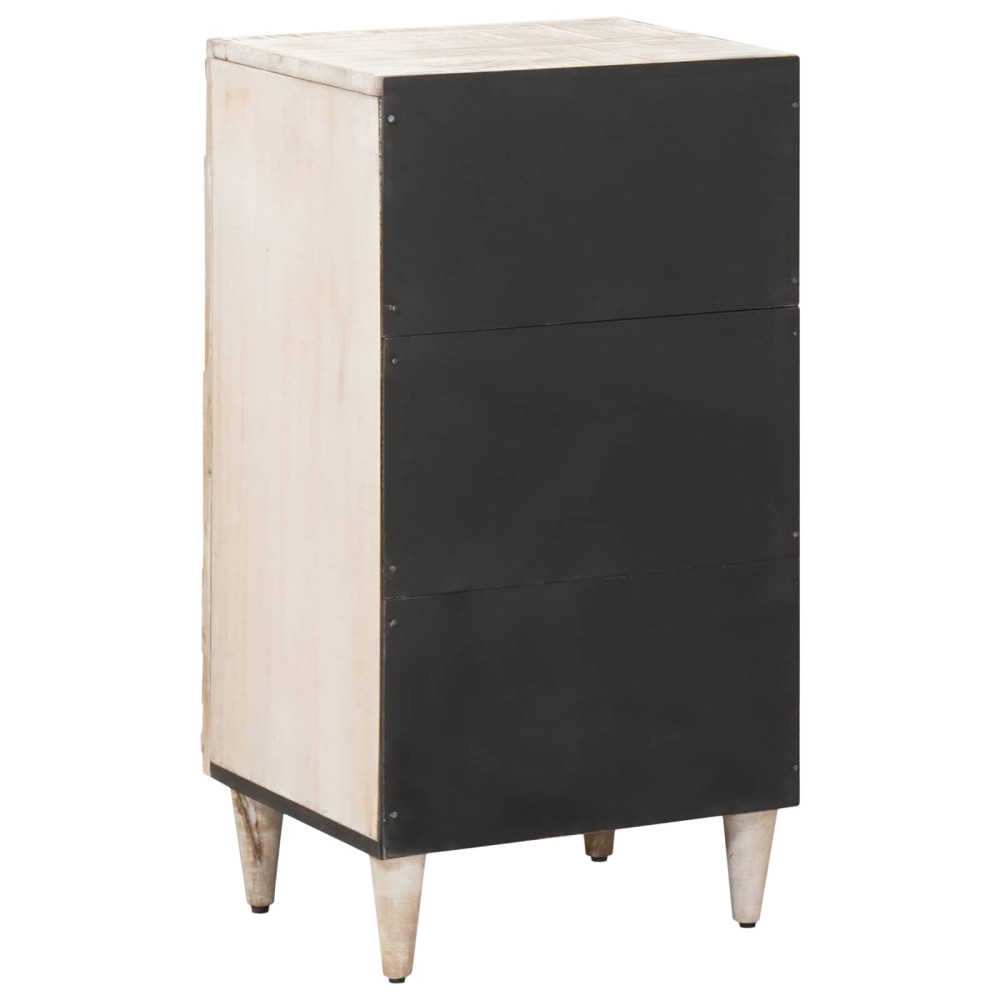 Produktbild för Sideboard med lagring Vit 40 x 33,5 x 75 cm Massivt mangoträ
