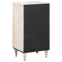 Produktbild för Sideboard med lagring Vit 40 x 33,5 x 75 cm Massivt mangoträ