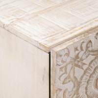 Produktbild för Sideboard med lagring Vit 40 x 33,5 x 75 cm Massivt mangoträ