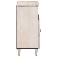 Produktbild för Sideboard med lagring Vit 60 x 33,5 x 75 cm Massivt mangoträ