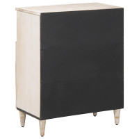 Produktbild för Sideboard med lagring Vit 60 x 33,5 x 75 cm Massivt mangoträ