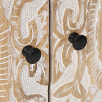 Produktbild för Sideboard med lagring Vit 60 x 33,5 x 75 cm Massivt mangoträ