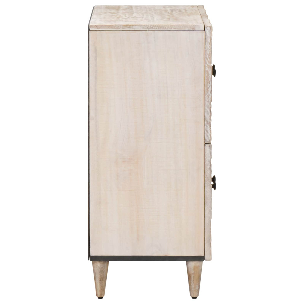 Produktbild för Sideboard med lagring Vit 60 x 33,5 x 75 cm Massivt mangoträ
