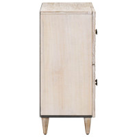 Produktbild för Sideboard med lagring Vit 60 x 33,5 x 75 cm Massivt mangoträ