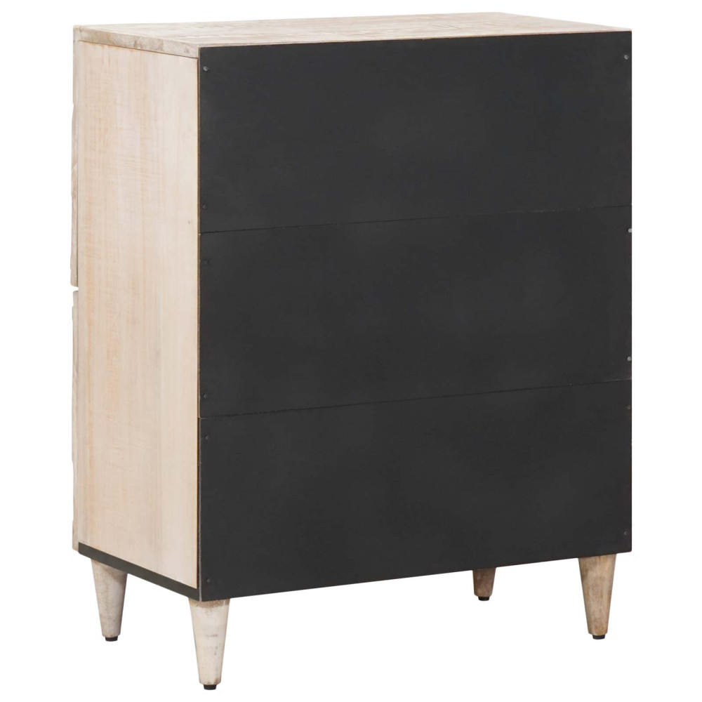 Produktbild för Sideboard med lagring Vit 60 x 33,5 x 75 cm Massivt mangoträ