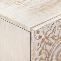 Produktbild för Sideboard med lagring Vit 60 x 33,5 x 75 cm Massivt mangoträ