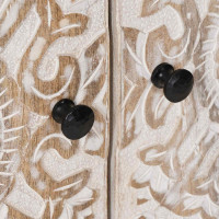 Produktbild för Sideboard med lagring Vit 60 x 33,5 x 75 cm Massivt mangoträ