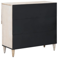 Produktbild för Sideboard med lagring Vit 80 x 33,5 x 75 cm Massivt mangoträ