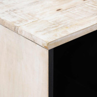 Produktbild för Sideboard med lagring Vit 80 x 33,5 x 75 cm Massivt mangoträ