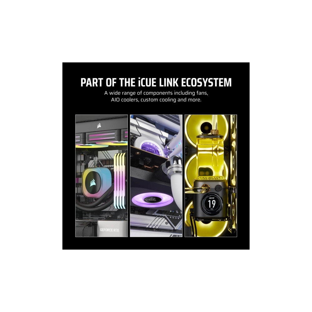 Produktbild för CORSAIR iCUE Link LX120-R RGB Starter Kit - lådfläkt - omkastat blad